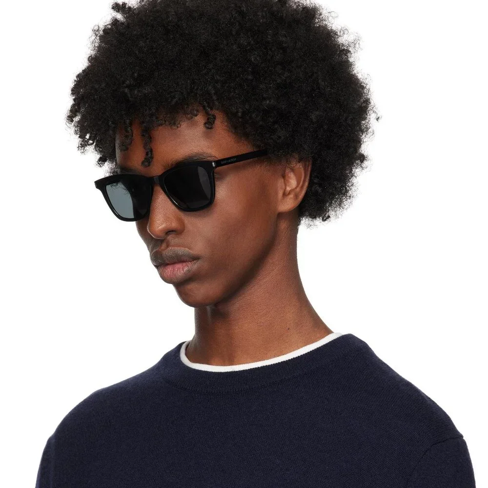 Saint Laurent Men Sunglasses Black Grey Square SL715 SLIM 001 BRAND NEW - Picture 11 of 11
